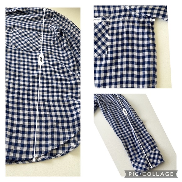 Rails Large Women’s Plaid Shirt Blue White Button Up - Picture 9 of 11